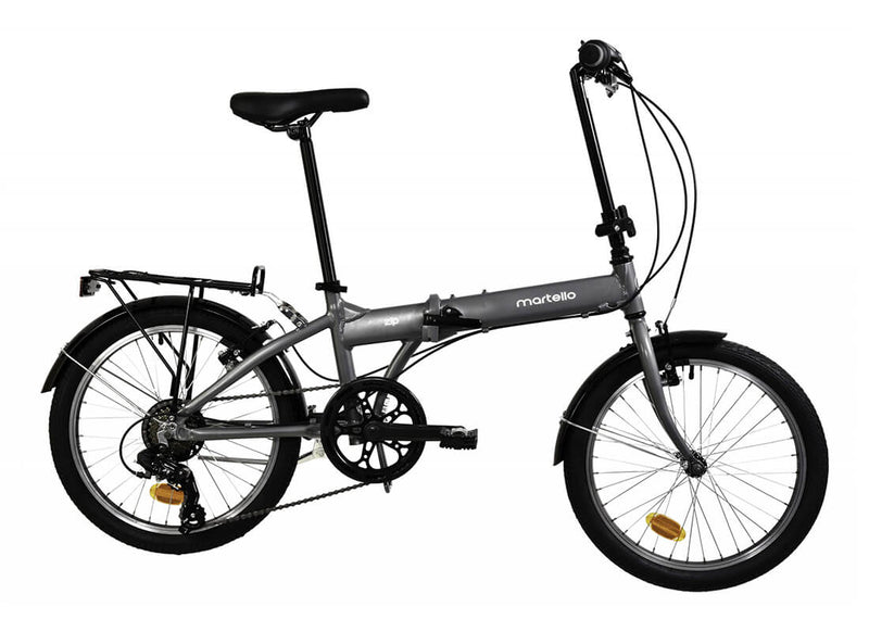 Load image into Gallery viewer, Martello Zip Alloy Folding Bike in Gray and Black
