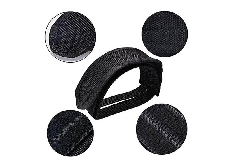 Load image into Gallery viewer, Black Velcro Pedal Straps Pair Details
