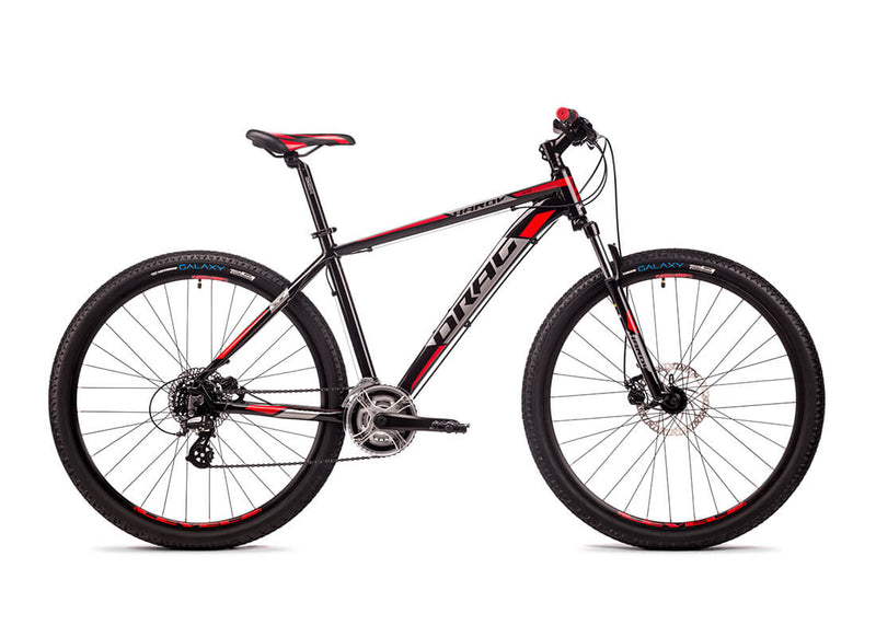Load image into Gallery viewer, Drag Hardy 3.0 Mountain Bike in Black, Silver, and Red
