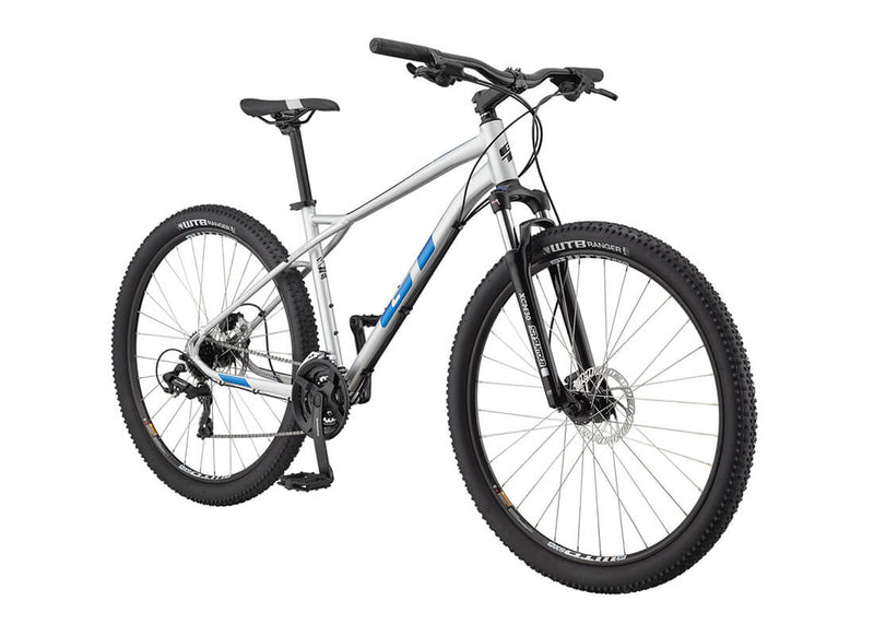 Load image into Gallery viewer, GT Aggressor Expert 29 MicroShift Mountain Bike in Silver Details
