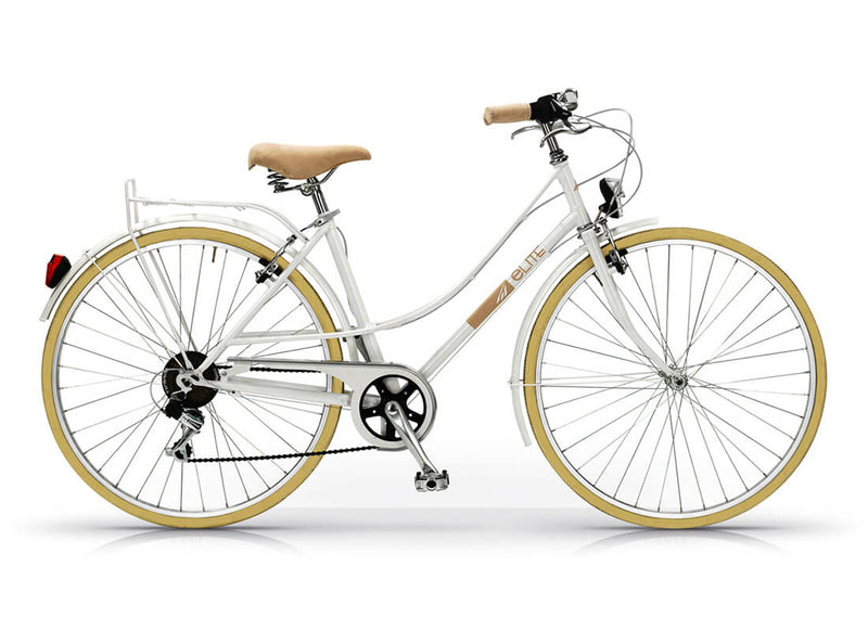 Load image into Gallery viewer, MBM Elite Classic Ladies Bike – Traditional Lugged Frame &amp; Leather Kit in White
