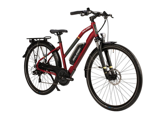 Raleigh Array Step-Thru Aluminium Hybrid Electric Bike in Red and Grey