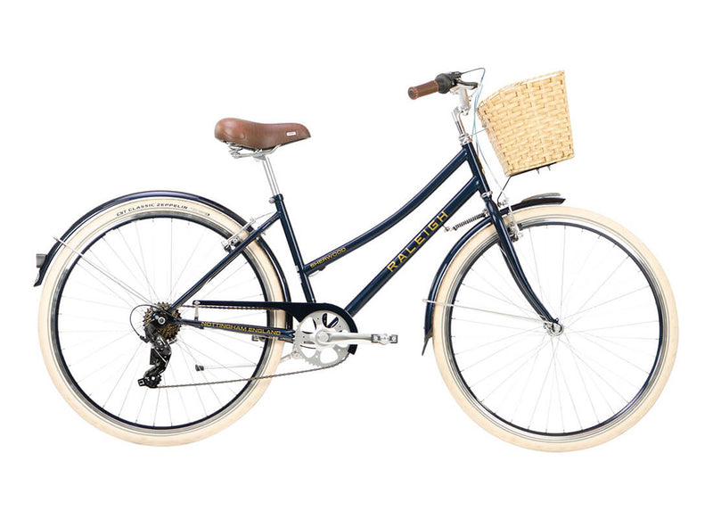 Load image into Gallery viewer, Raleigh Sherwood 700c Women&#39;s Bike with Basket in Navy
