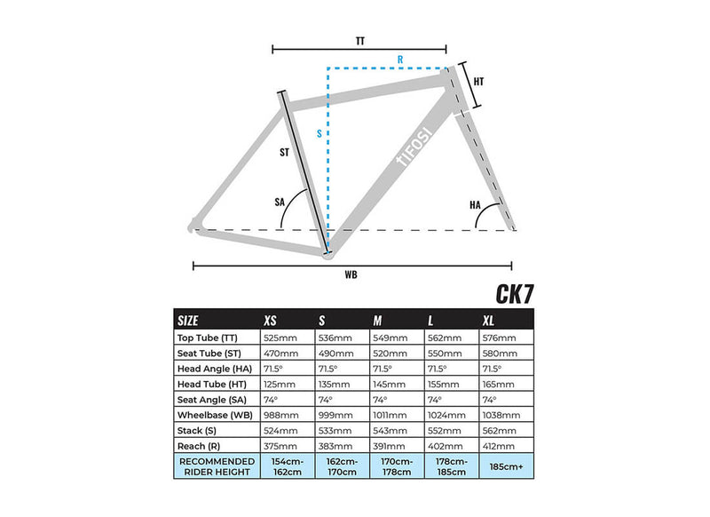 Load image into Gallery viewer, Tifosi CK7 Size Chart
