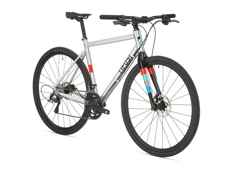 Load image into Gallery viewer, Tifosi Rostra Disc Flat Bar Tiagra Hybrid Mechanical Bike Front Angle
